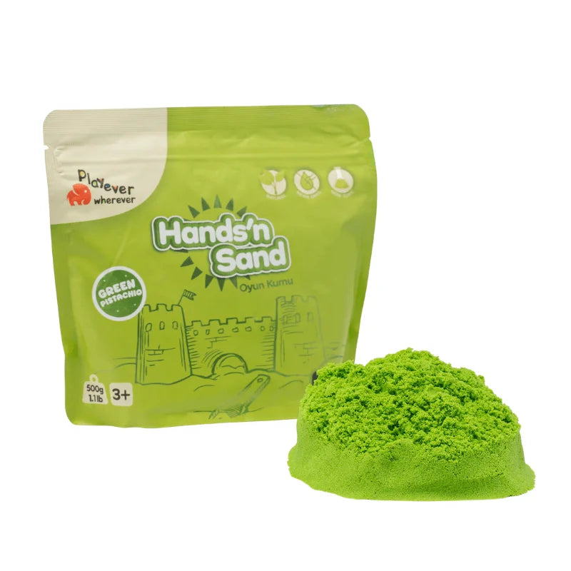 Playever Hands in Sand Natural Kinetic Play Sand 500 gr - Green