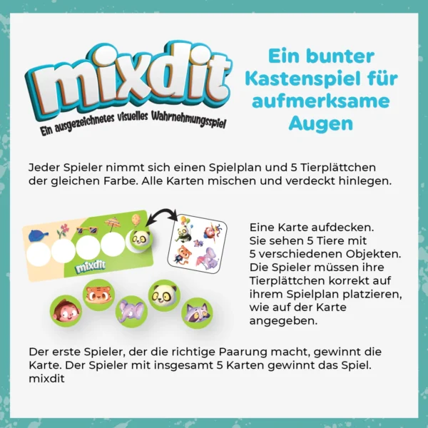 Mixdit, Brettspiel zur Förderung der Aufmerksamkeit und der visuellen Wahrnehmung (3-6 Jahre) – Bild 5
