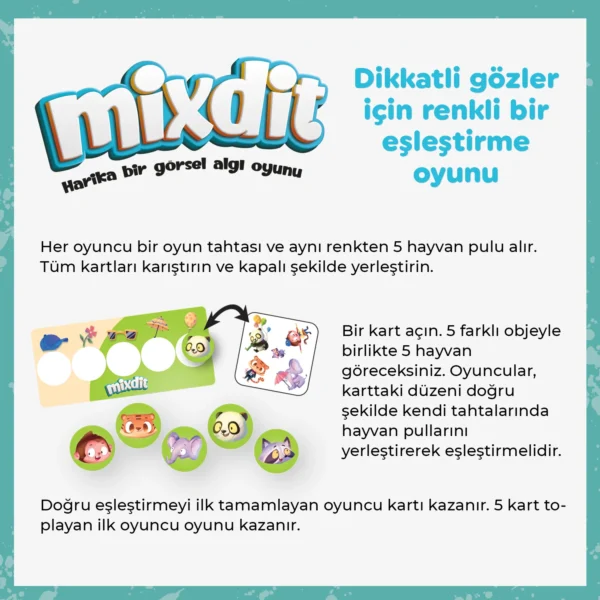 Mixdit, Dikkat ve Görsel Algıyı Geliştiren Kutu Oyunu (3-6 Yaş) - Görsel 5