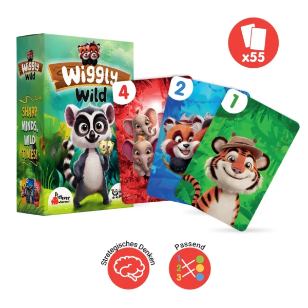 Wiggly Wild, Farb- und Zahlenkartenspiel (3-6 Jahre) – Bild 2