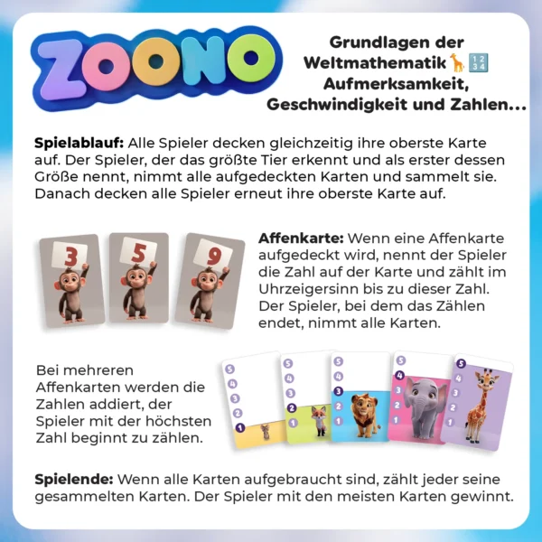 Zoono, Kartenspiel zum Erlernen von Zahlen und Zählen (3-5 Jahre) – Bild 5
