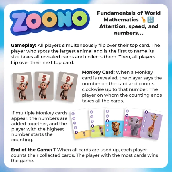 Zoono, Card Game for Teaching Numbers and Counting (Ages 3-5) - Image 5