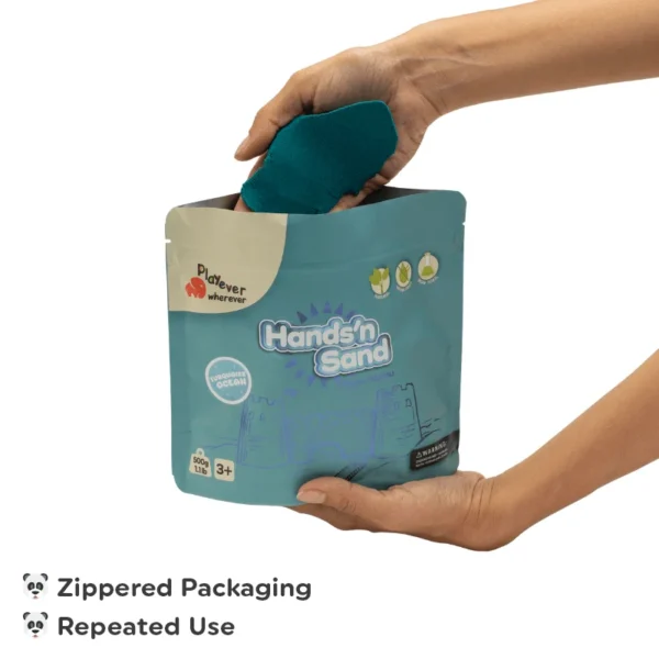 Playever Hands in Sand Natural Kinetic Play Sand 500 gr - Blue - Image 2