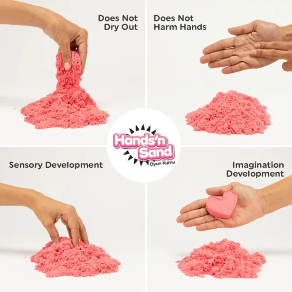 Playever Hands'n Sand Natural Kinetic Play Sand 500g - Pink - Image 3