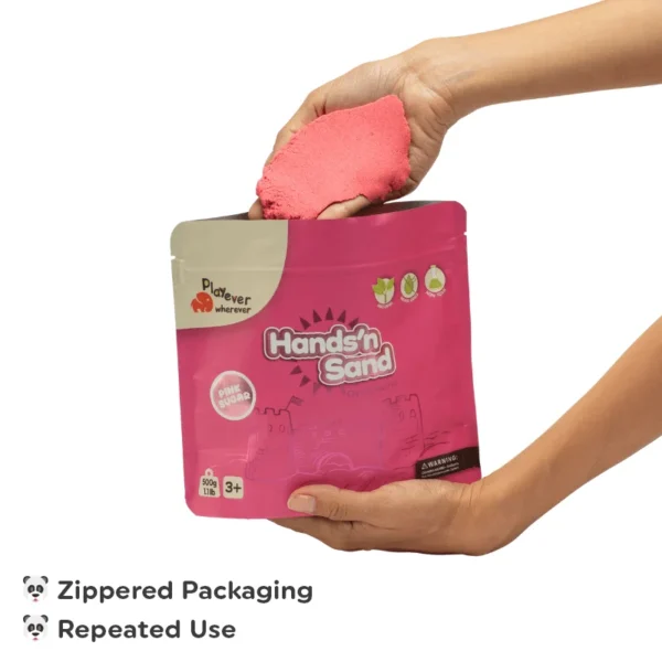 Playever Hands'n Sand Natural Kinetic Play Sand 500g - Pink - Image 2