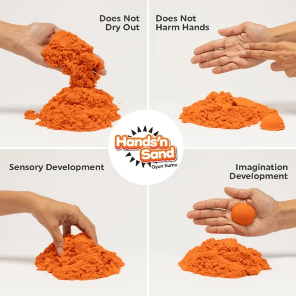 Playever Hands in Sand Natural Kinetic Play Sand 500 gr - Orange - Image 3