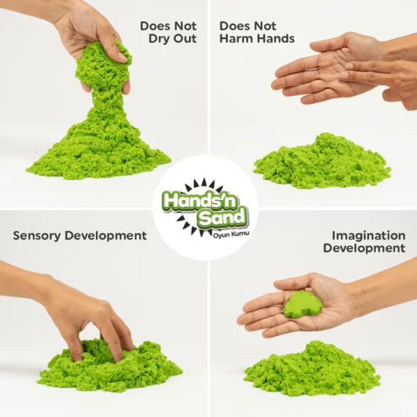 Playever Hands in Sand Natural Kinetic Play Sand 500 gr - Green - Image 3