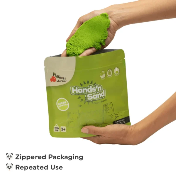 Playever Hands in Sand Natural Kinetic Play Sand 500 gr - Green - Image 2