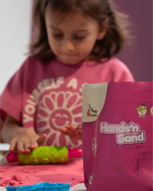 Playever Hands'n Sand Natural Kinetic Play Sand 500g - Pink - Image 5