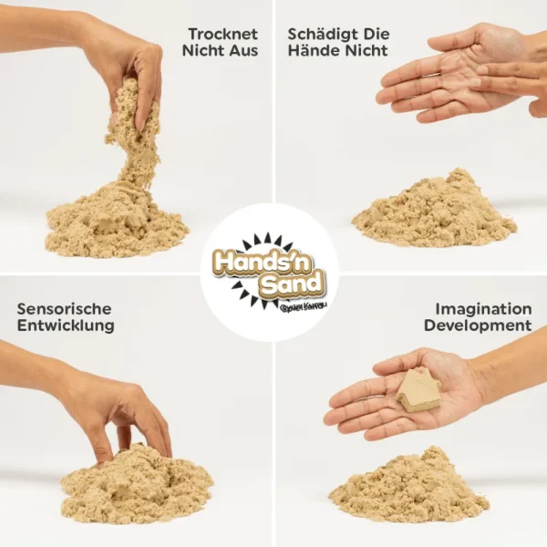 Playever Hands’n Sand Natürliches Kinetisches Spielsand 500g- Natural – Bild 3