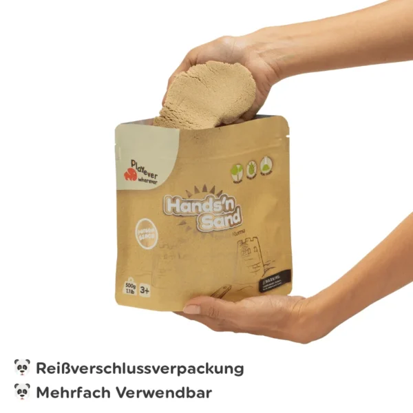 Playever Hands’n Sand Natürliches Kinetisches Spielsand 500g- Natural – Bild 2