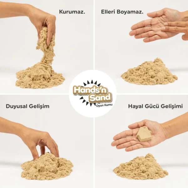 Playever Hands'n Sand Doğal Kinetik Kum 500gr - Naturel - Görsel 3