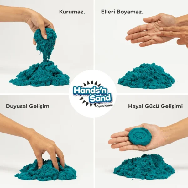 Playever Hands'n Sand Doğal Kinetik Oyun Kumu 500gr - Mavi - Görsel 3